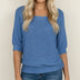 Jersey de mujer con mangas a la altura del codo - Azul
