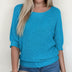 Jersey de mujer con mangas a la altura del codo - Azul Celeste