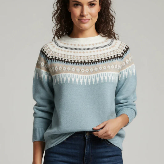 Luvrefashion | Fair Isle Sweater for in Blue - front view