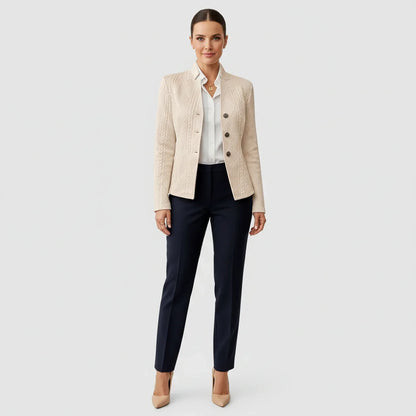 Luvrefashion | Tailored Blazer for in Beige - side view