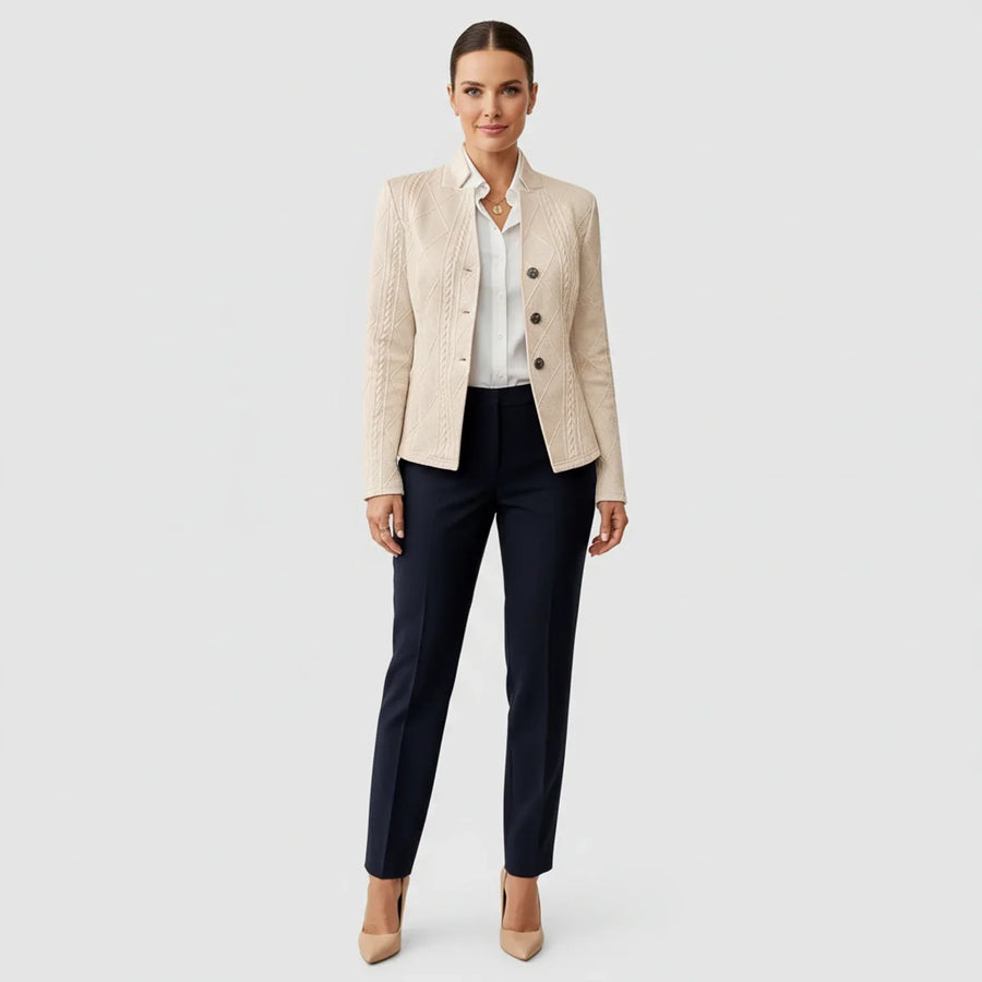 Luvrefashion | Tailored Blazer for in Beige - side view