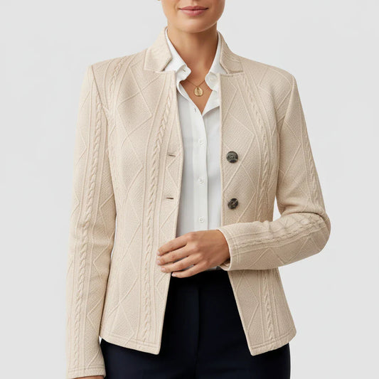 Luvrefashion | Tailored Blazer for in Beige - front view