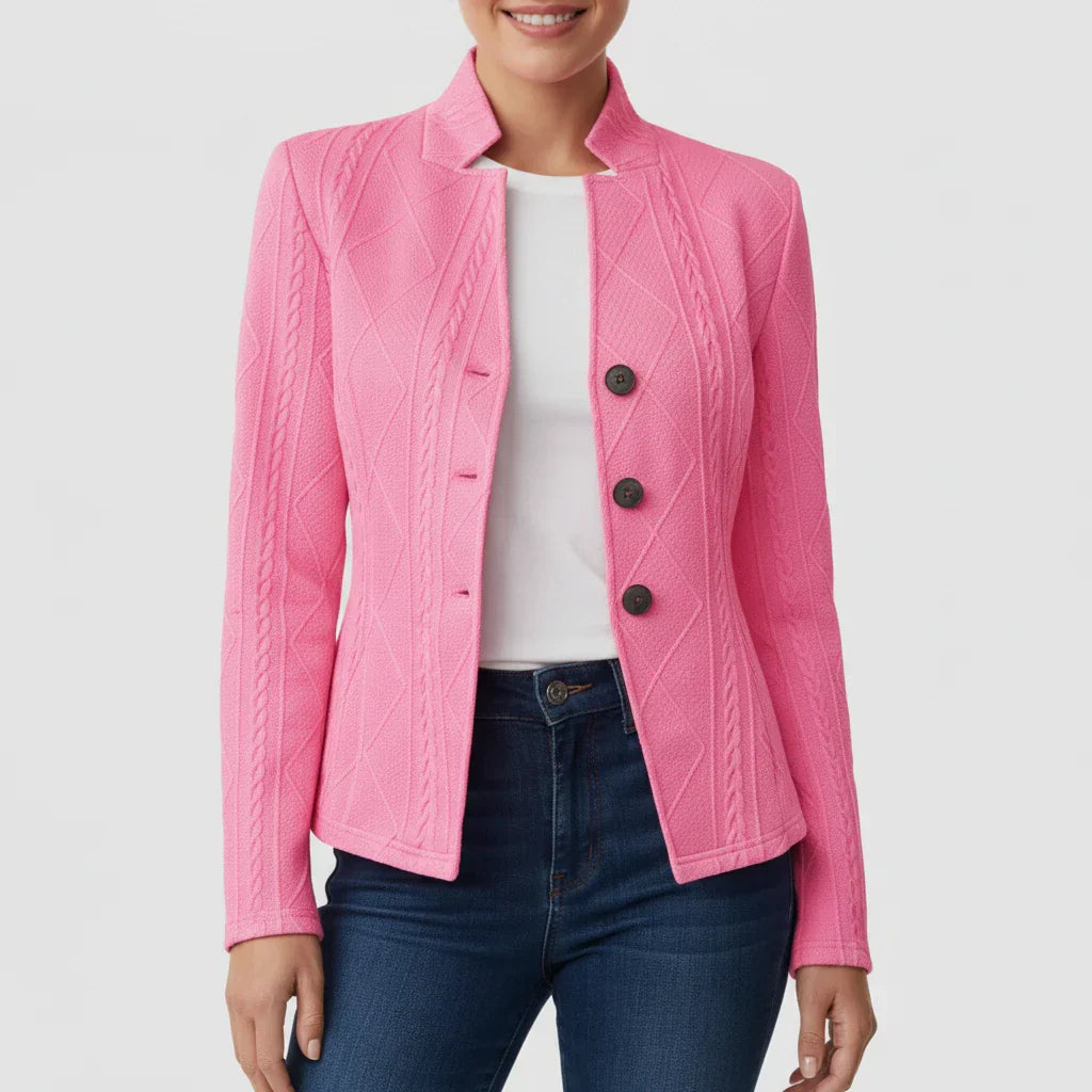 Luvrefashion | Tailored Blazer for in Beige - back view
