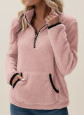 Sudadera de felpa con media cremallera para mujer