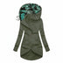 Chaqueta de invierno con capucha de mujer con largo de túnica - Green