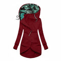 Chaqueta de invierno con capucha de mujer con largo de túnica