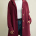 Chaqueta con capucha de longitud media para mujer - Rojo