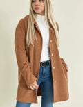 Chaqueta con capucha de longitud media para mujer