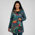 Chaqueta de invierno con capucha estilo bohemio para mujer - Multicolor