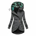 Chaqueta de invierno con capucha de mujer con largo de túnica