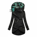 Chaqueta de invierno con capucha de mujer con largo de túnica