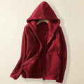 Chaqueta de forro polar con capucha para mujer