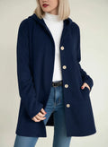 Chaqueta con capucha de longitud media para mujer