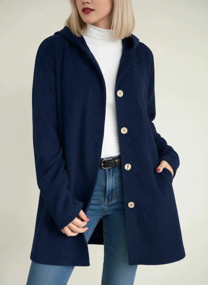 Luvrefashion | Mid Length Hooded Jacket for in Red - image 7