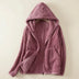 Chaqueta de forro polar con capucha para mujer - Rosa