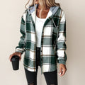 Camisa con capucha a cuadros para mujer - Edición de invierno