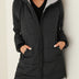 Abrigo largo de invierno acolchado con capucha para mujer - Black