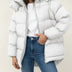 Abrigo acolchado amplio de invierno para mujer - White