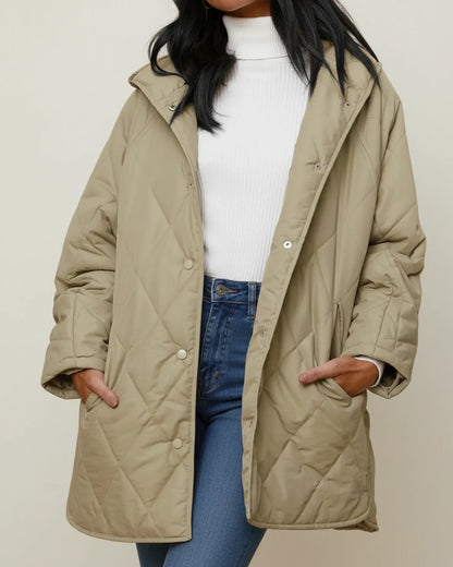 Luvrefashion | Extra Large Winter Coat in Light Green - side view