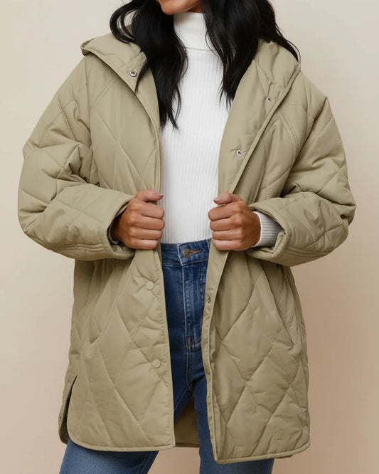 Luvrefashion | Extra Large Winter Coat in Light Green - front view