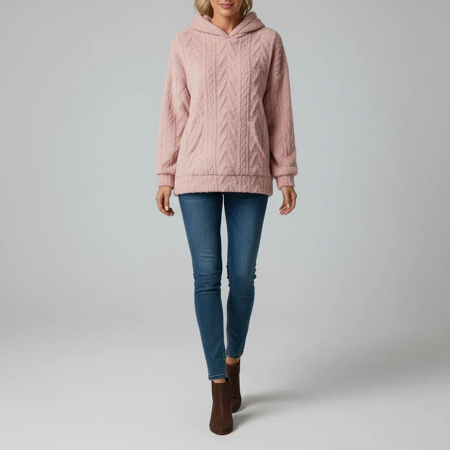 Luvrefashion | Hooded Sweater for in Pink - back view