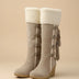 Botas altas de invierno con cuña para mujer - Beis