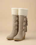 Botas altas de invierno con cuña para mujer