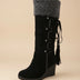 Botas altas de invierno con cuña para mujer - Negro