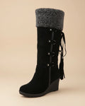 Botas altas de invierno con cuña para mujer
