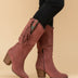 Botas altas de estilo western para mujer - Rojo