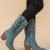 Botas altas de estilo western para mujer - Azul