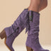 Botas altas de estilo western para mujer - Morado