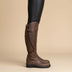 Botas de montar altas de cuero para mujer - Marrón oscuro