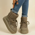 Botines de invierno para mujer con diseño de cordones