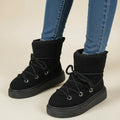 Botines de invierno para mujer con diseño de cordones