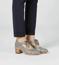 Zapatos Oxford de tacón grueso con cordones para mujer
