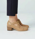 Zapatos Oxford de tacón grueso con cordones para mujer