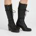 Botas militares de tacón para mujer - Negro