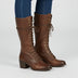Botas militares de tacón para mujer - Rojo Marrón