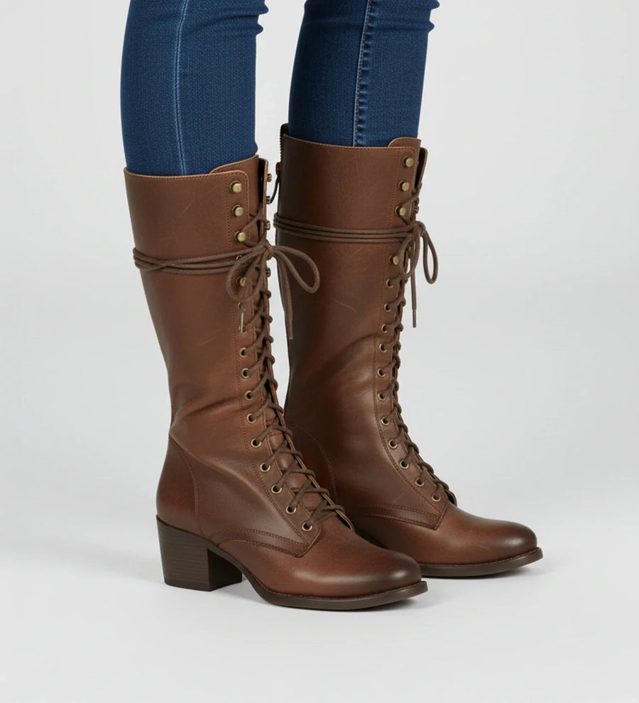 Luvrefashion | Block Heel Combat Boots for in Grey - styled look