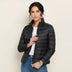 Chaquetón guateado ultraligero para mujer - Negro
