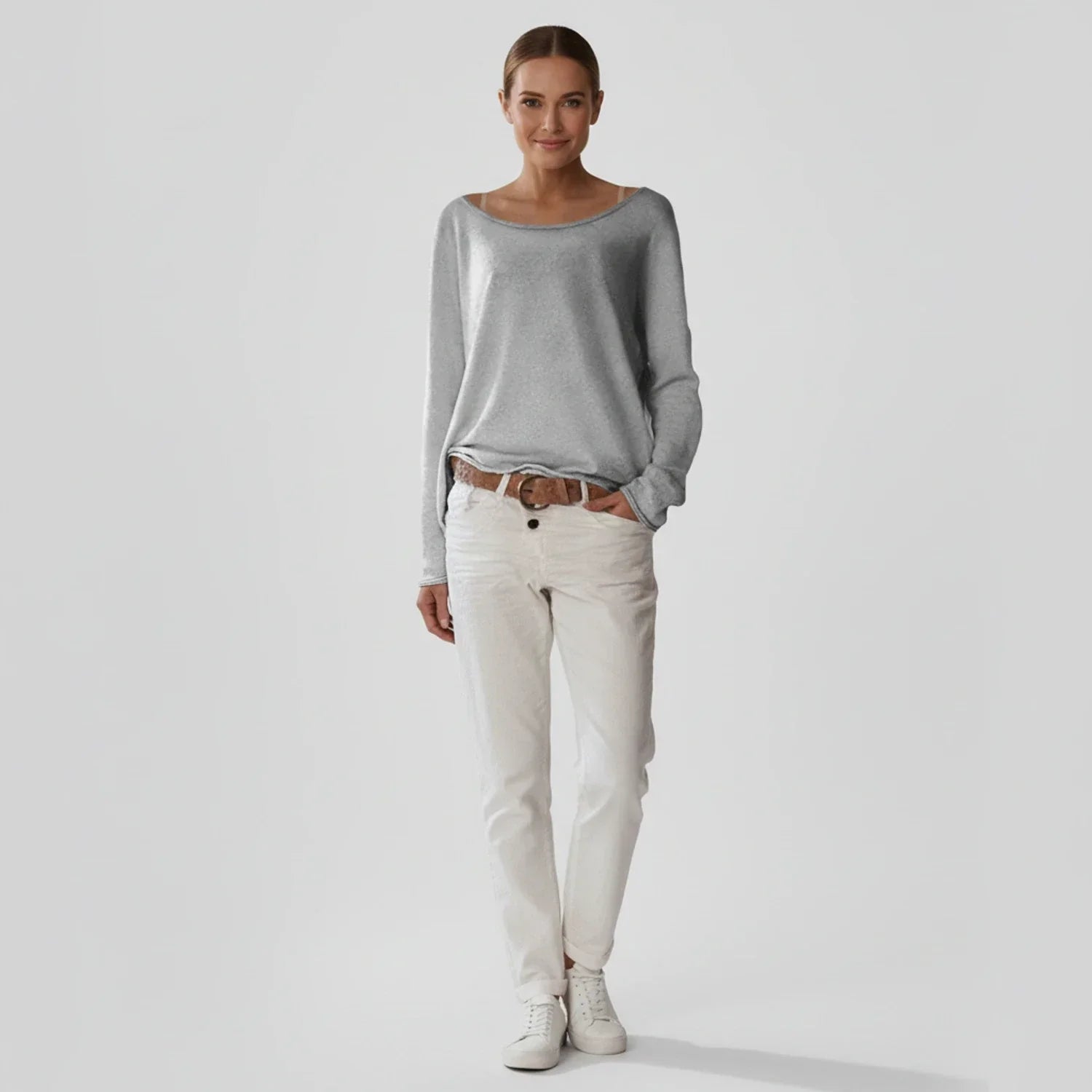 Luvrefashion | Ladies' Full Sleeve Pullover Sweater in Beige - image 6