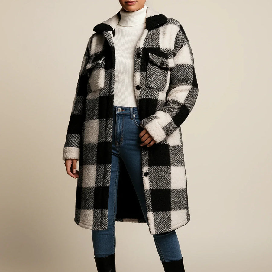Luvrefashion | Extended Length Winter Coat in Black - front view