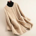 Chaqueta de invierno de peluche abierta para mujer