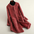 Chaqueta de invierno de peluche abierta para mujer