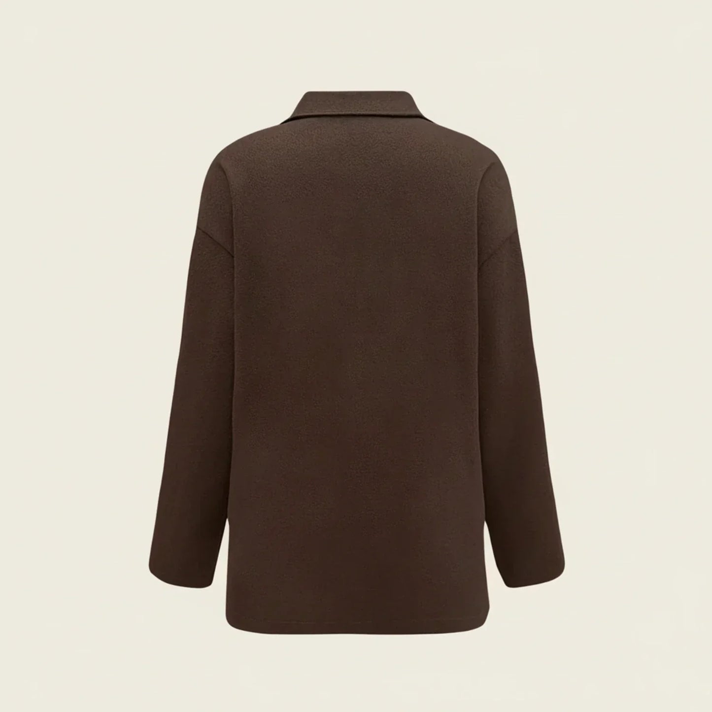 Luvrefashion | Collared Shirt Jacket in Brown - side view