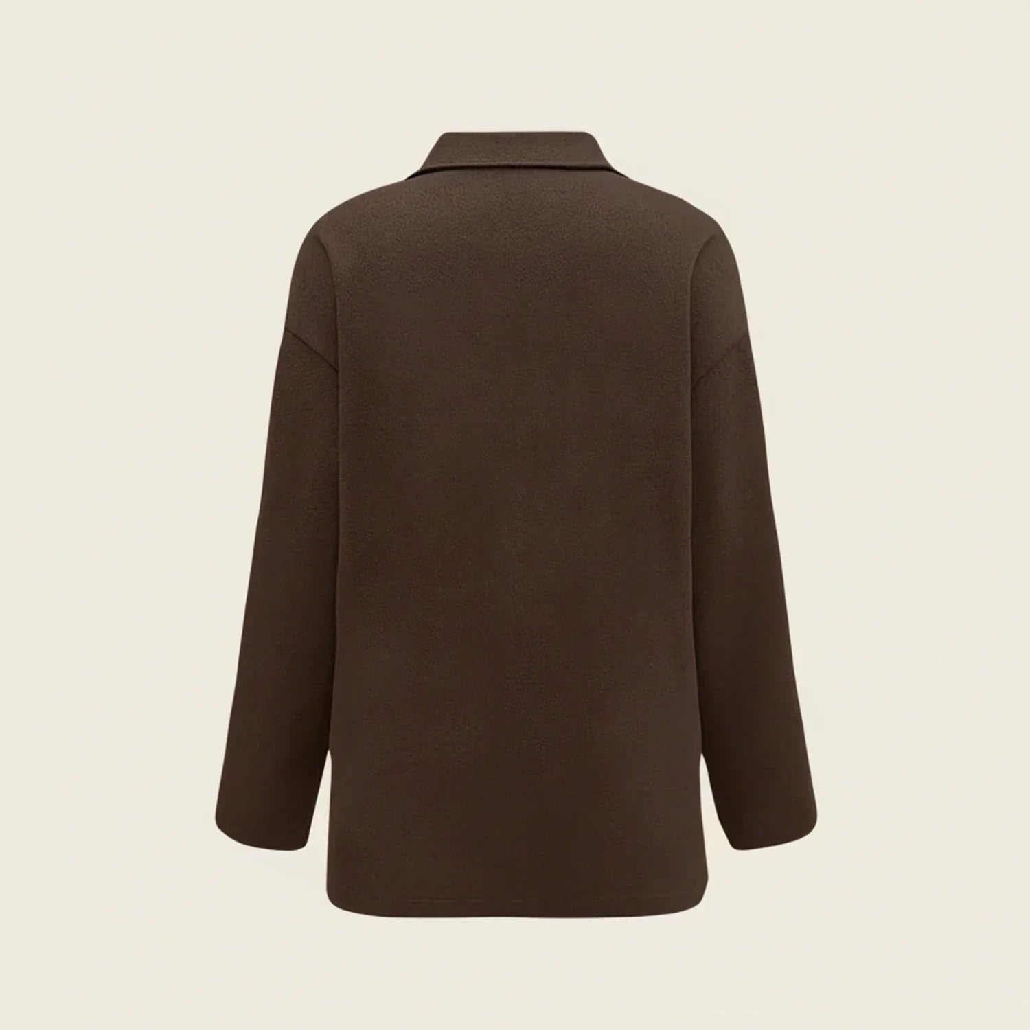 Luvrefashion | Collared Shirt Jacket in Brown - side view