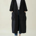 Gabardina impermeable con capucha para mujer - Negro
