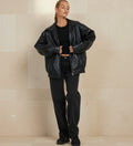 Chaqueta Bomber Extragrande con Cremallera para Mujer