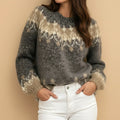 Suéter de punto Fair Isle cómodo para mujer